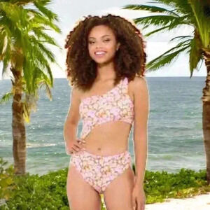 Ninety-Nine Swim Junior's NEW W Tags XS One-Shoulder, One-Piece Swim Coral.